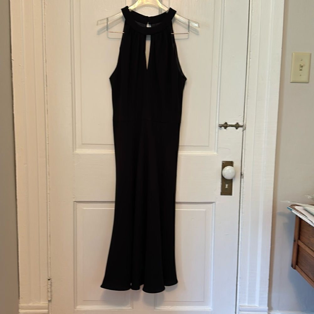 Evan Picone black  formal cocktail halter neck keyhole  lined sheath dress  8‎